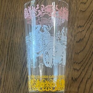 Vtg Hazel-Atlas Americana Horseless Carriage 5 3/4” Glasses/Tumblers